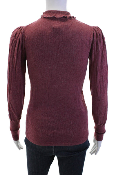 La Vie Women Purple Mock Neck Pullover Sweater Long Sleeve Size XS