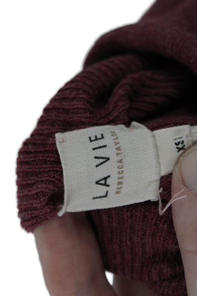 La Vie Women Purple Mock Neck Pullover Sweater Long Sleeve Size XS