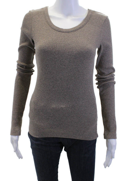 Agolde Womens Pullover Sweater Brown Long Sleeve Round Neck Size XS