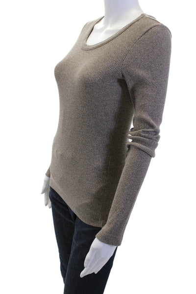 Agolde Womens Pullover Sweater Brown Long Sleeve Round Neck Size XS