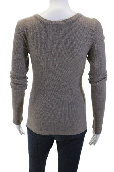 Agolde Womens Pullover Sweater Brown Long Sleeve Round Neck Size XS