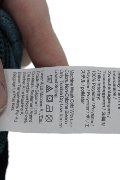 J Crew Unisex Henley Sweatshirt Dark Blue Mock Neck Argyle Size L
