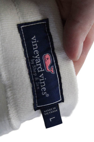 Vineyard Vines, Unisex Jogger Sweatpants White Drawstring Size L