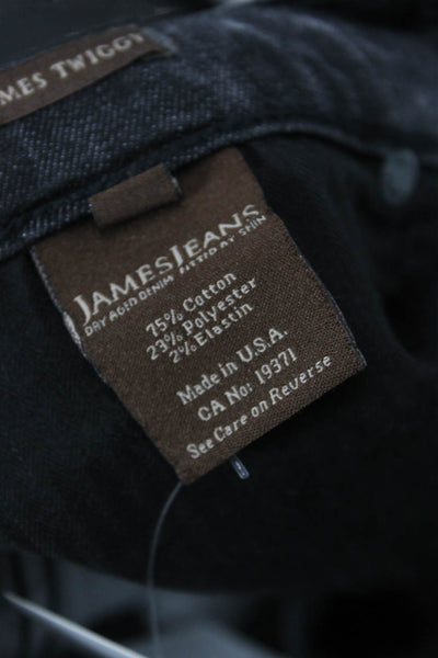 James Jeans Women Skinny Ankle Biker Jeans Black Low Rise Button Size 27