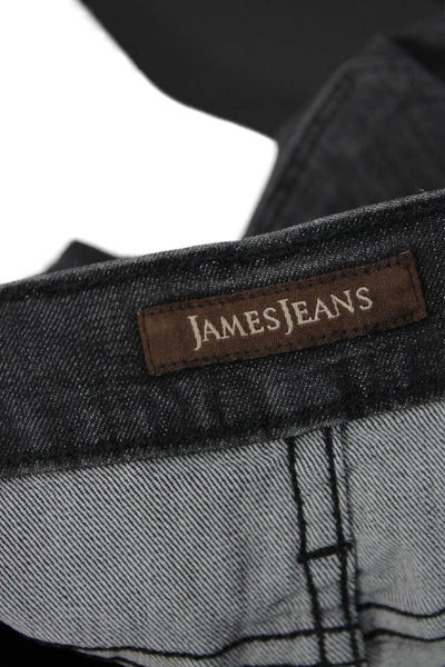 James Jeans Women Skinny Ankle Biker Jeans Black Low Rise Button Size 27