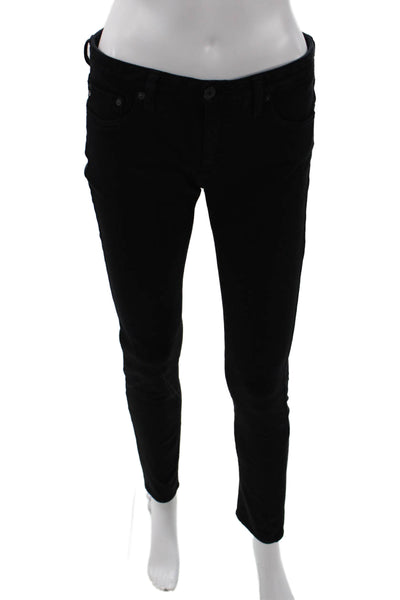 AG Adriano Goldschmied, Women Skinny Ankle Jeans Black Low Rise Size 28