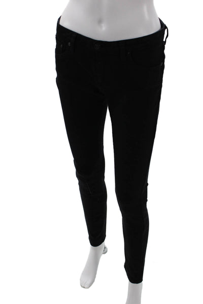 AG Adriano Goldschmied, Women Skinny Ankle Jeans Black Low Rise Size 28