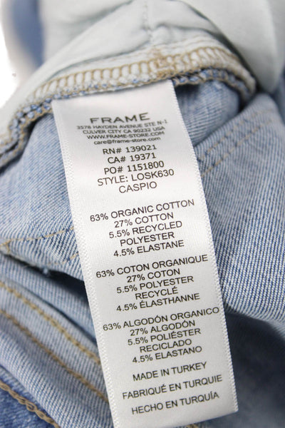 Frame Women Ankle Skinny Jeans Light Blue Mid Rise Button Size 1
