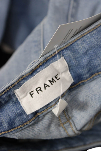 Frame Women Ankle Skinny Jeans Light Blue Mid Rise Button Size 1