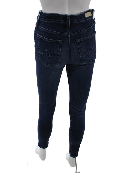 AG Adriano Goldschmied Women Skinny Ankle Jeans Dark Blue High Waist Size 27