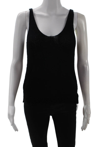 Pomandere Women Basic Camisole Black Round Neck Sleeveless Size 2