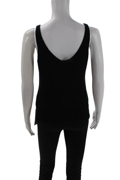Pomandere Women Basic Camisole Black Round Neck Sleeveless Size 2