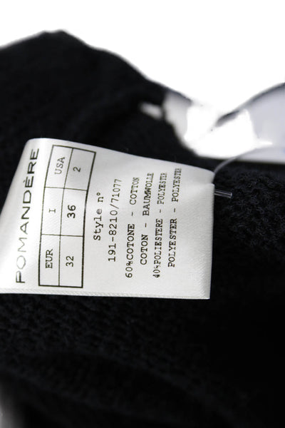 Pomandere Women Basic Camisole Black Round Neck Sleeveless Size 2