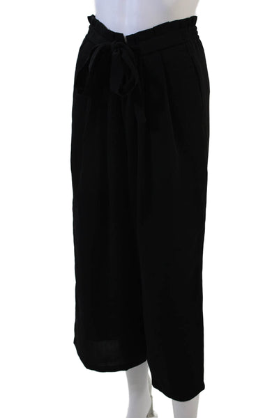 Zara Basic Collection Womens Cropped Paperbag Pants Black Size M