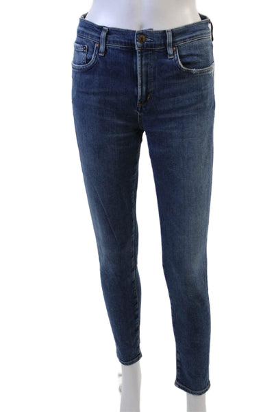 Agolde Women Ankle Skinny Jeans Dark Blue Size 29