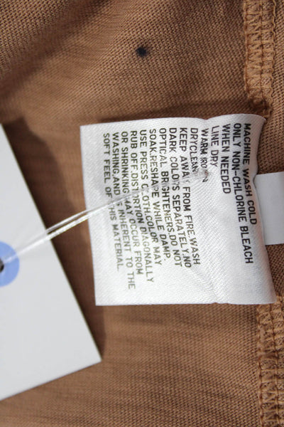 Uniqlo Womens Brown Cropped Crew Neck Short Sleeve Cotton T-Shirt Size S