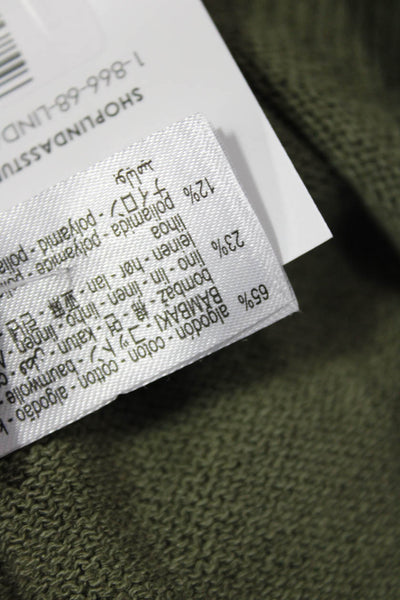 Zara Women Pullover Sweater Army Green Crew Neck Long Sleeve Size S