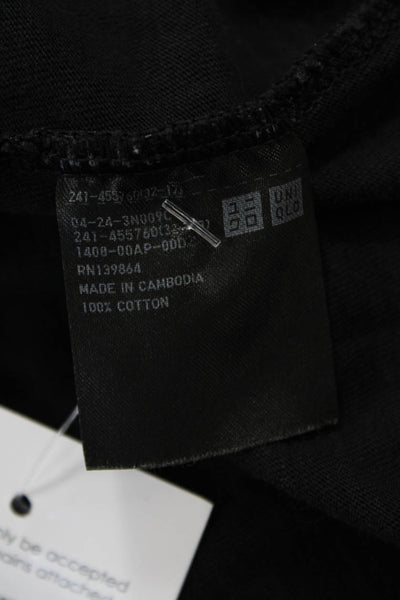 Uniqlo Womens Cropped Basic Black Cotton Crew Neck T-Shirt Short Sleeve Size S