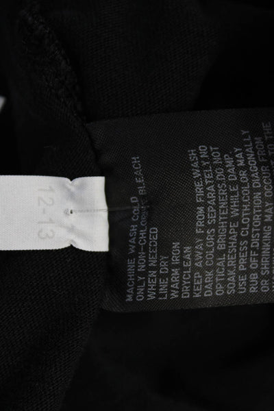 Uniqlo Womens Cropped Basic Black Cotton Crew Neck T-Shirt Short Sleeve Size S