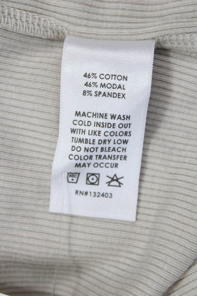 Cotton Citizen Womens Cropped Basic T-Shirt Beige Crew Neck Size XS