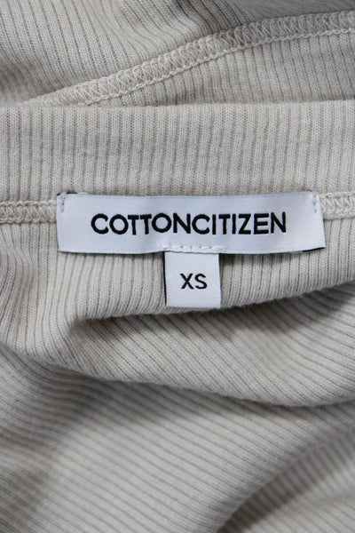 Cotton Citizen Womens Cropped Basic T-Shirt Beige Crew Neck Size XS