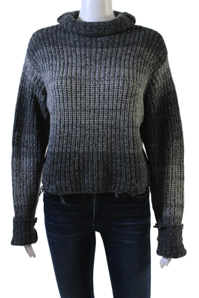 R+A Unisex Dark Gray 100% Cotton Mock Neck Pullover Sweater Size XS