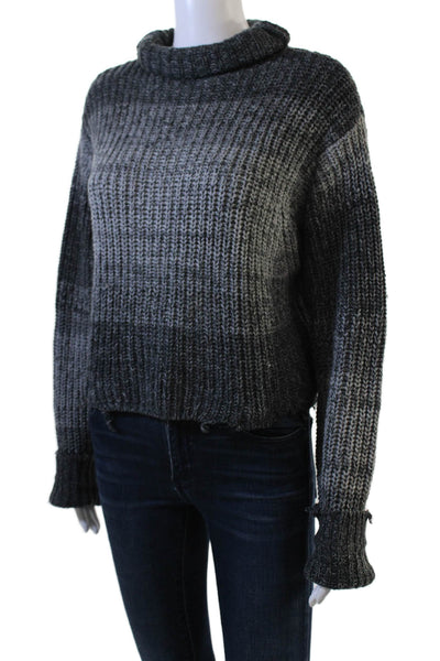 R+A Unisex Dark Gray 100% Cotton Mock Neck Pullover Sweater Size XS