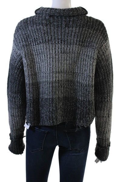 R+A Unisex Dark Gray 100% Cotton Mock Neck Pullover Sweater Size XS