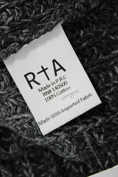 R+A Unisex Dark Gray 100% Cotton Mock Neck Pullover Sweater Size XS