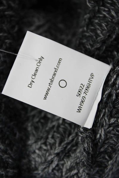 R+A Unisex Dark Gray 100% Cotton Mock Neck Pullover Sweater Size XS
