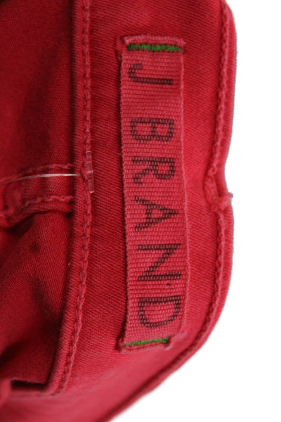 J Brand Womens Red Ankle Jeggings Button Fly Size 28