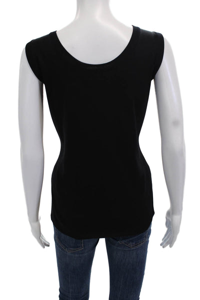 Misook Womens Basic Black Acrylic Sleeveless Round Neck Tank Size M