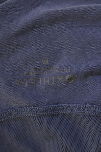 Athleta Womens Sleeveless Mesh Panel Detail Athletic Top Blue Size M