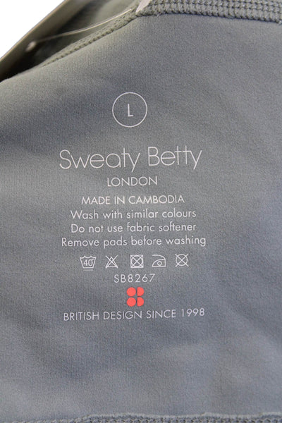 Sweaty Betty Womens V-Neck Strappy Detail Cropped Athletic Top Blue Size L