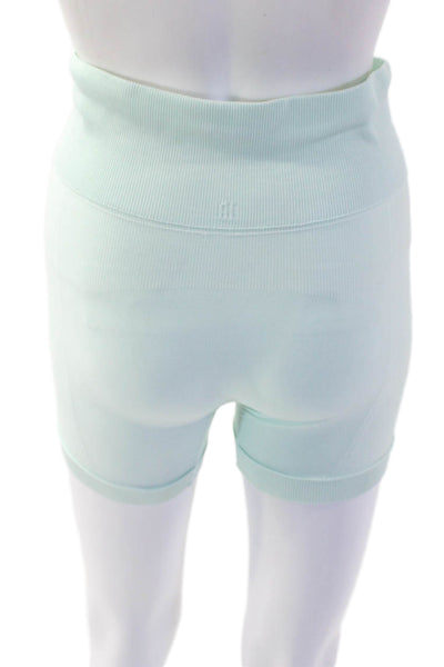 ALALA Womens Ribbed Detail Racerback Sports Bra And Shorts Set Green Size XS