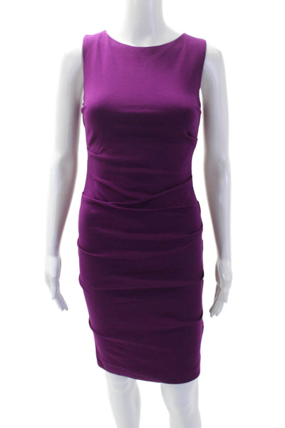 Artelier Nicole Miller, Women Bodycon Pencil Dress Purple Sleeveless Size PP