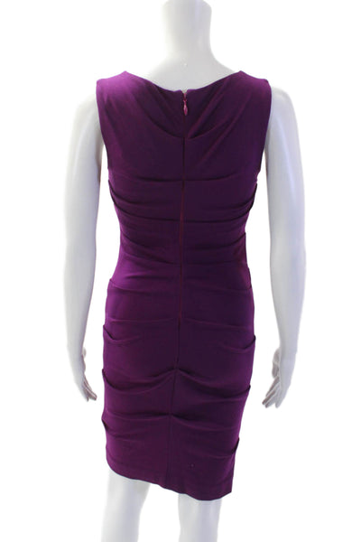 Artelier Nicole Miller, Women Bodycon Pencil Dress Purple Sleeveless Size PP