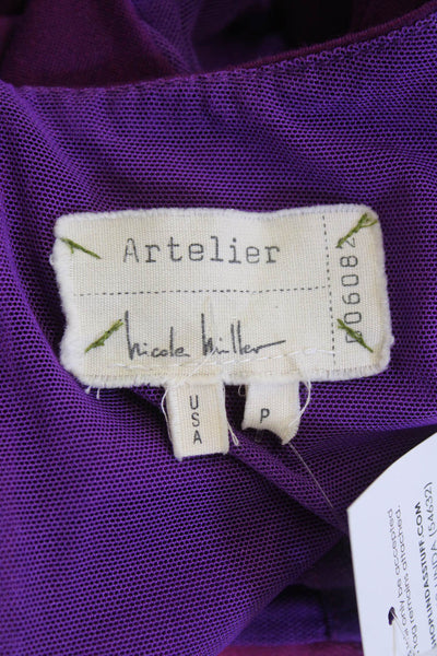 Artelier Nicole Miller, Women Bodycon Pencil Dress Purple Sleeveless Size PP