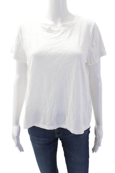J Crew Women White Cotton Crew Neck Short Sleeve Basic T-Shirt Size S