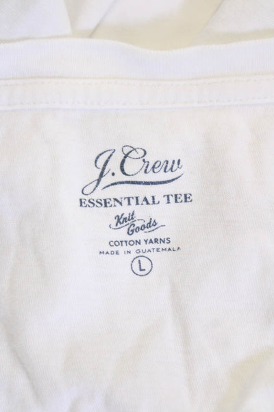 J Crew Women White Cotton Crew Neck Short Sleeve Basic T-Shirt Size S