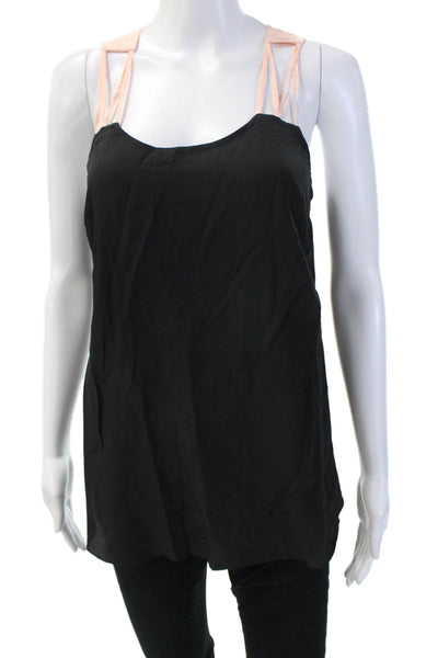 Jay Godfrey Women Camisole Black Silk Sleeveless Round Neck Size 2