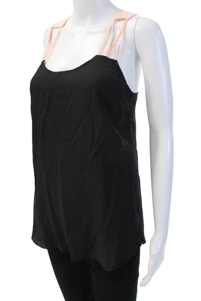 Jay Godfrey Women Camisole Black Silk Sleeveless Round Neck Size 2