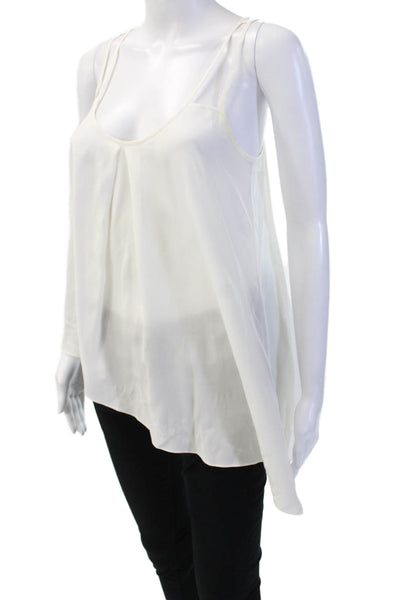 Jay Godfrey Women White Silk Sleeveless Camisole Round Neck Size 2