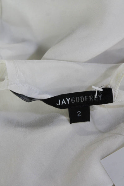 Jay Godfrey Women White Silk Sleeveless Camisole Round Neck Size 2
