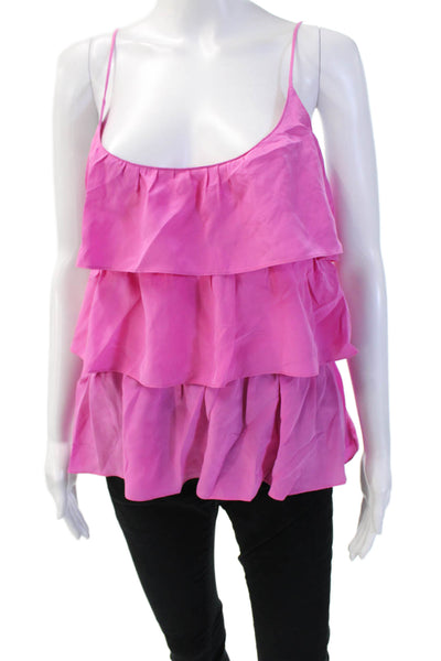 Jay Godfrey Women Silk Camisole Pink Sleeveless Round Neck Size 2