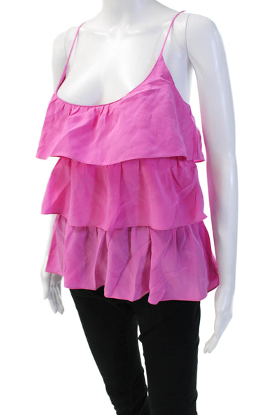 Jay Godfrey Women Silk Camisole Pink Sleeveless Round Neck Size 2