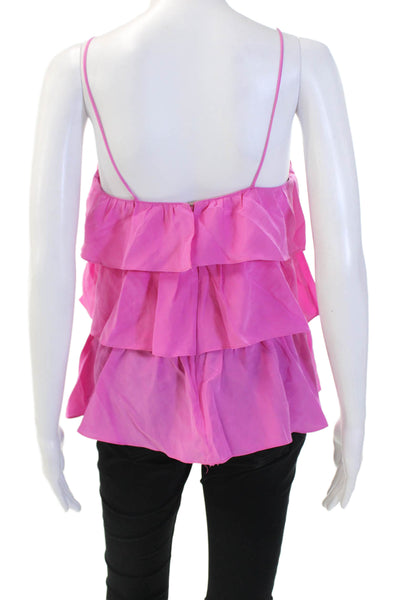 Jay Godfrey Women Silk Camisole Pink Sleeveless Round Neck Size 2