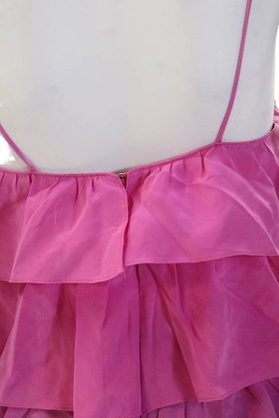 Jay Godfrey Women Silk Camisole Pink Sleeveless Round Neck Size 2