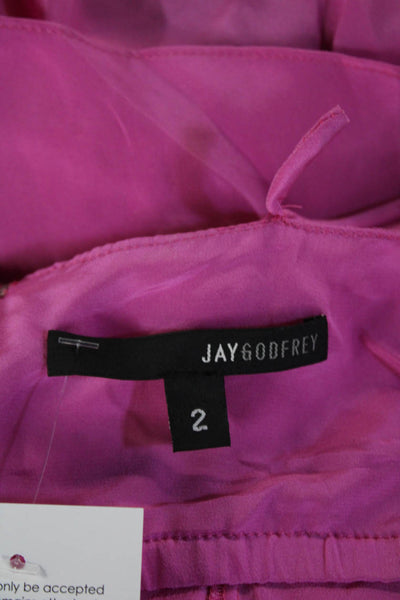 Jay Godfrey Women Silk Camisole Pink Sleeveless Round Neck Size 2