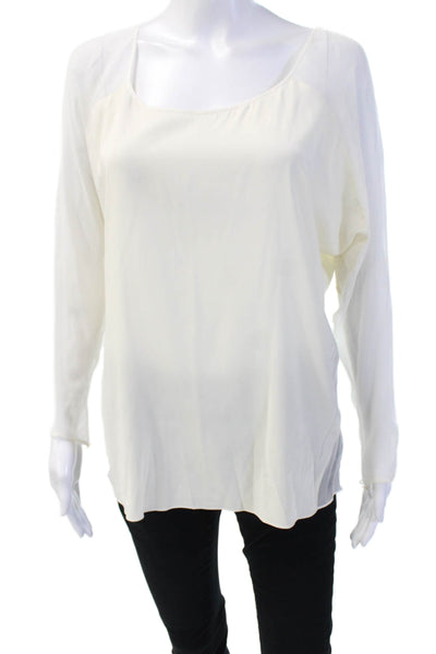 Jay Godfrey Womens Silk Blend Square Neck Long Sleeve Blouse Size 4